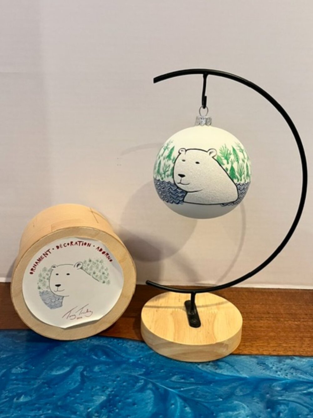 Tony Trickey Polar Bear 2014 Ornament with Box